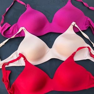 Plus Size Bra 38C Tee Shirt Bra 3 Pack Bundle